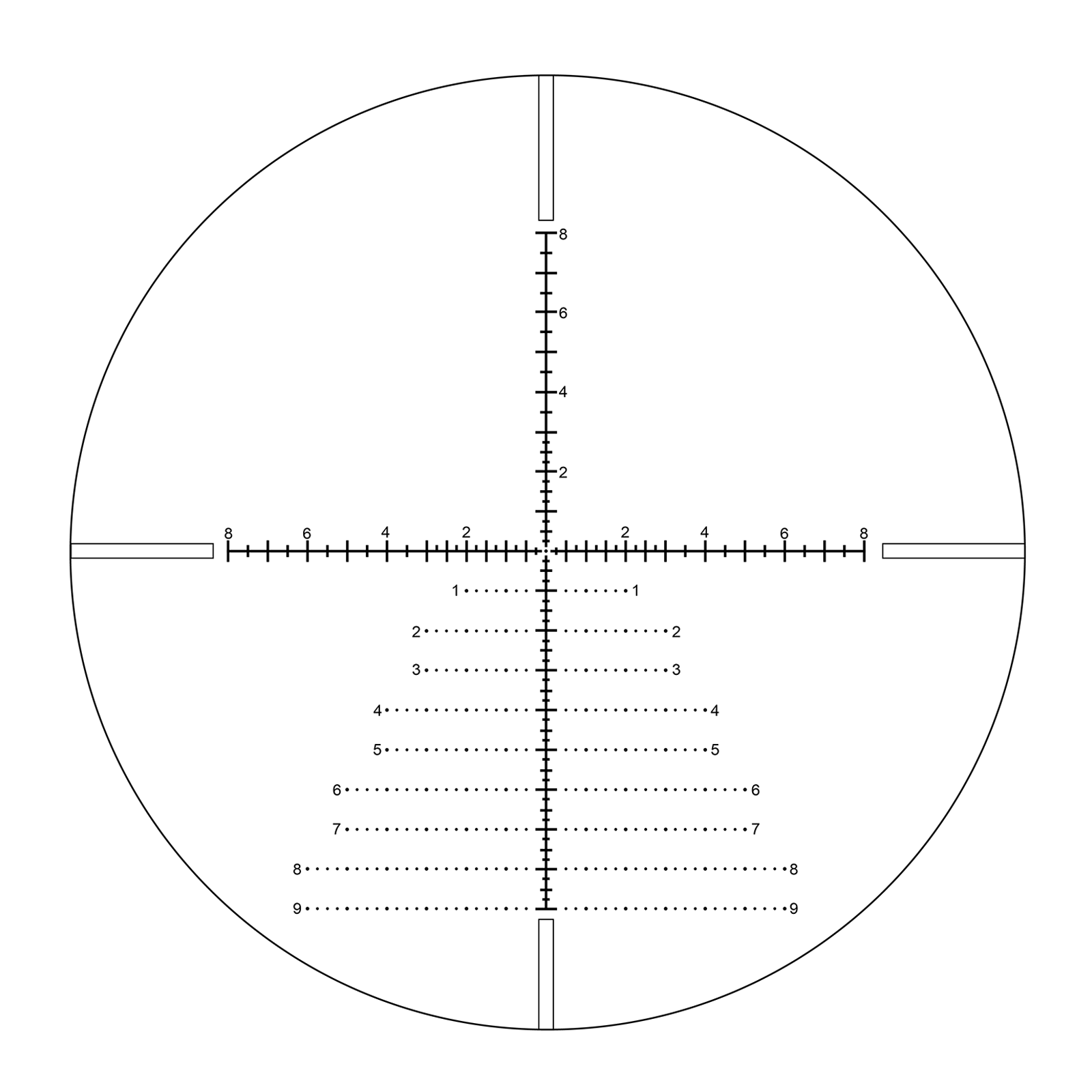 Red Win 30mm Monotube 1/10Mil Turret Tactical Mil Dot Reticle Zero